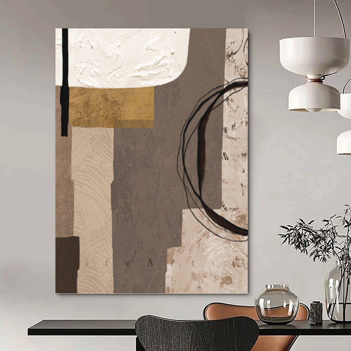 Mammoth - Dimensioned Hand - Painted Textured Custom Abstract Elegy, for Bedroom and Hotel DKH1516