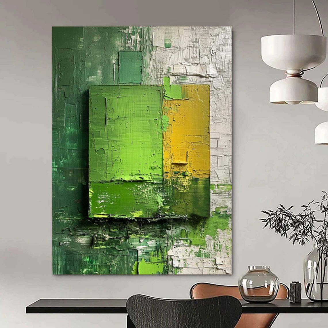 Enormous Hand - Painted Custom Abstract Gem for Bedroom and Dining Room DTP030
