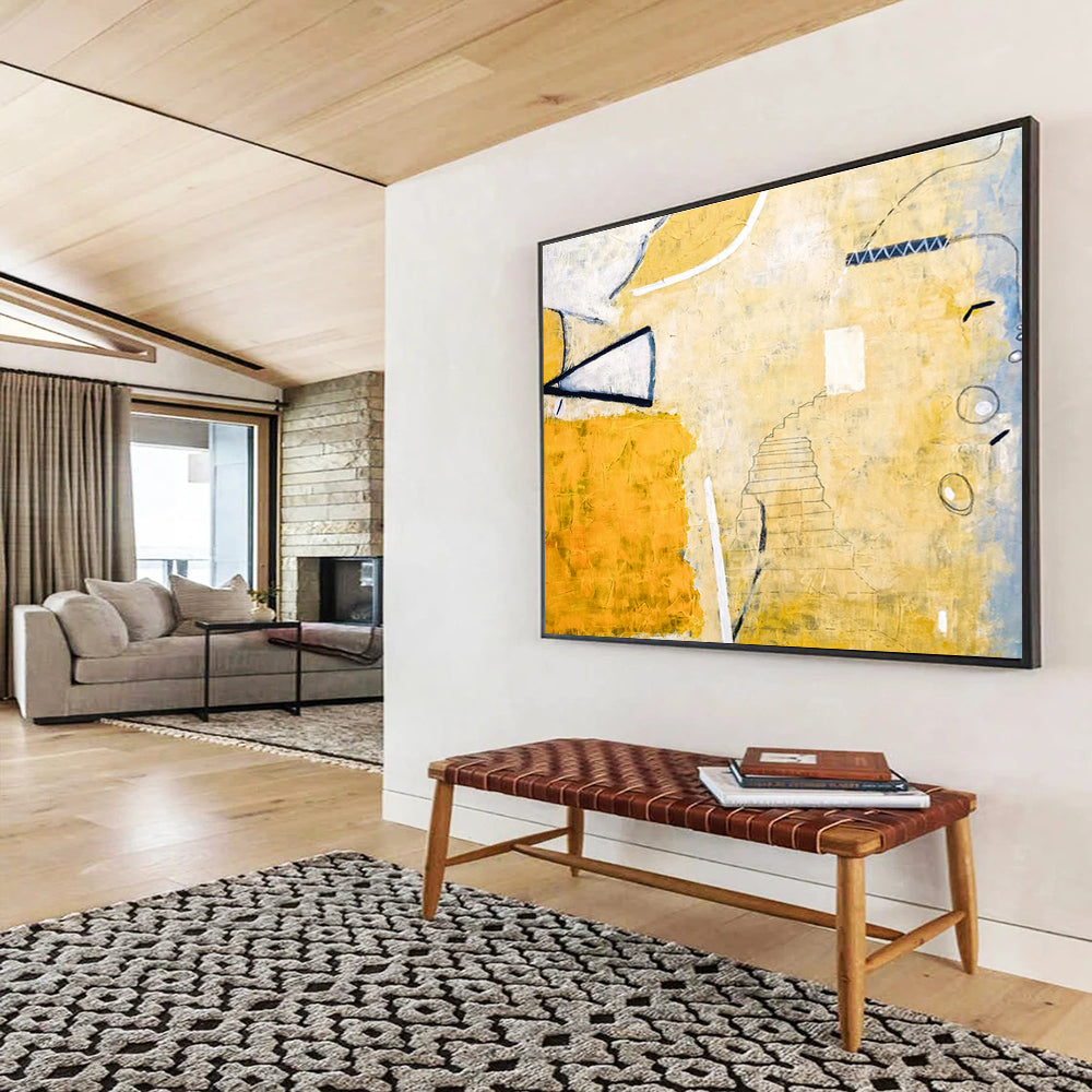 Large - Sized Hand - Painted Abstract Art for Bar & Entryway DKH562