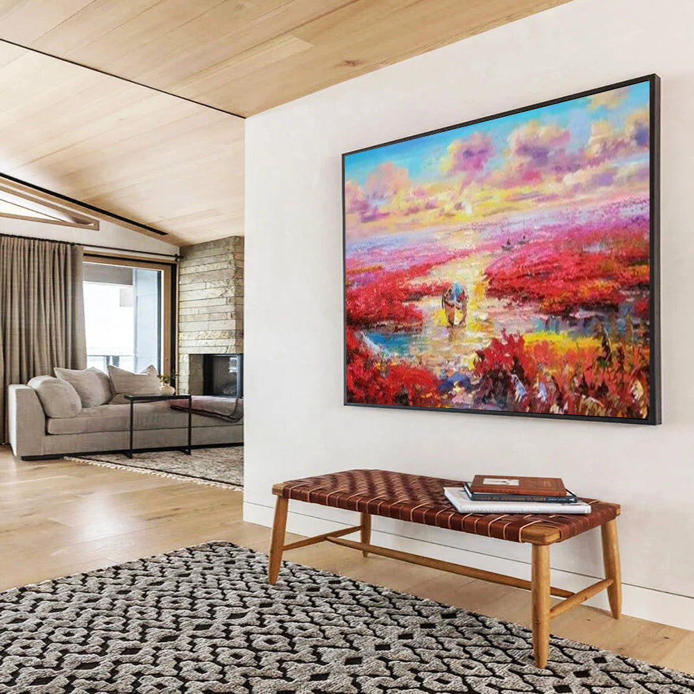 Organic Fluid Abstract Canvas Art for Living Room & Dining Room LargeART1799