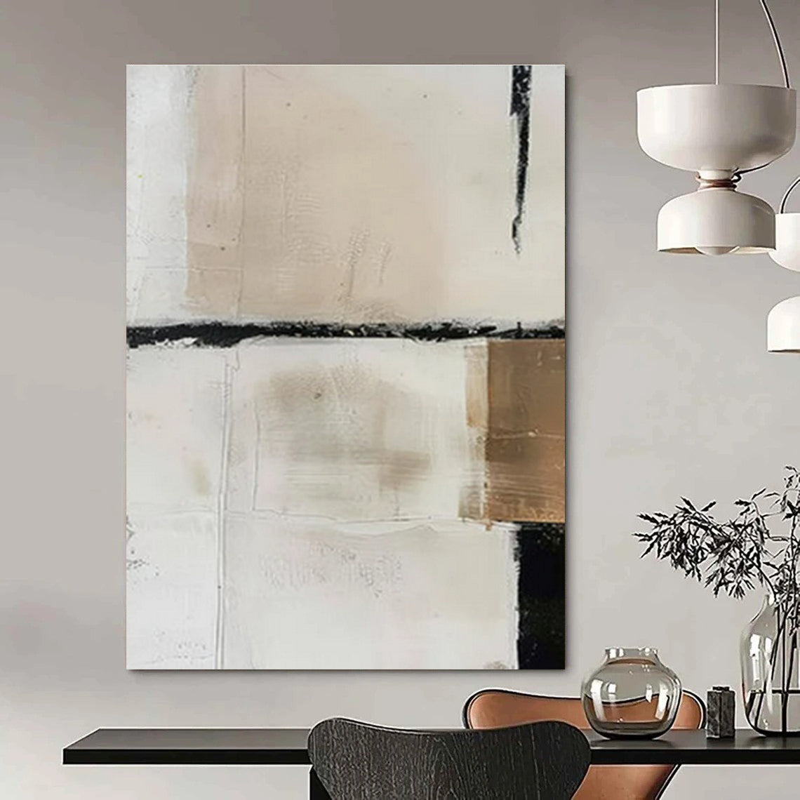 Hand-Painted Bespoke Abstract Canvas for Dining Room & Hotel LargeART1475