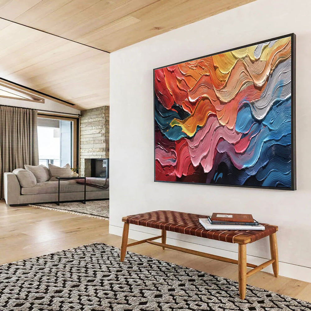 Refined Original Immense Textured Handmade Abstract Painting for Sophisticated Interiors DKH823
