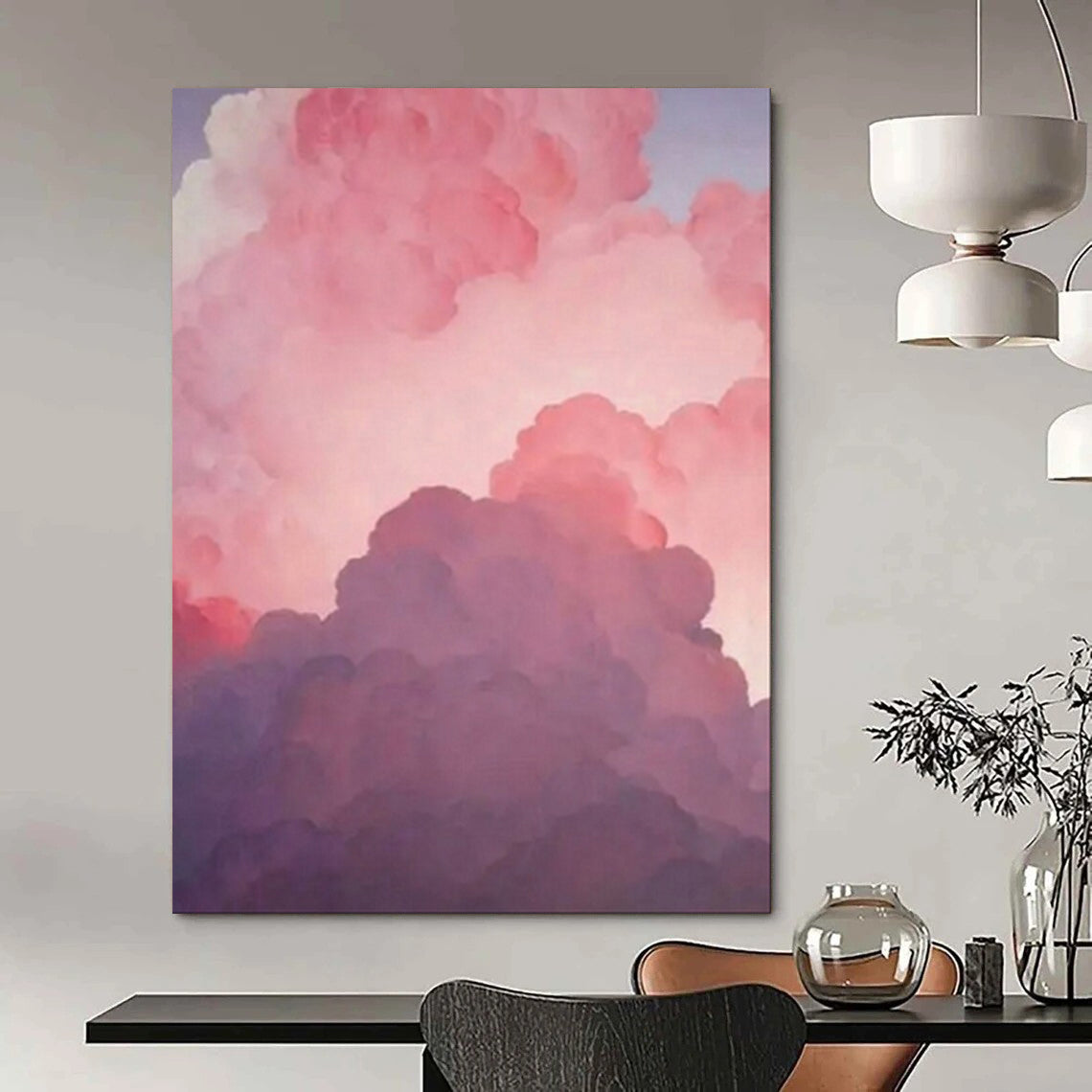 Sophisticated & Chic Hand-Painted Custom Abstract Painting for Office & Dining Room LargeART1981