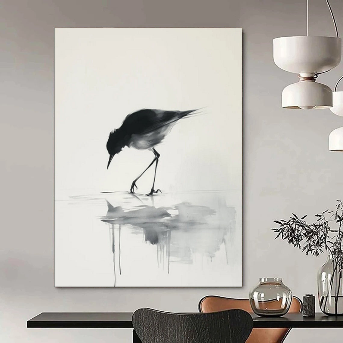 Custom Hand-Painted Abstract Mural for Office & Bar LargeART1932
