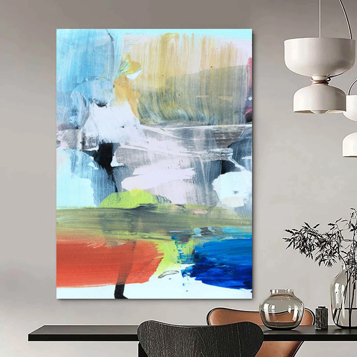 Large Custom Abstract Paintings: Handmade Textures for Bedroom & Office DTP245