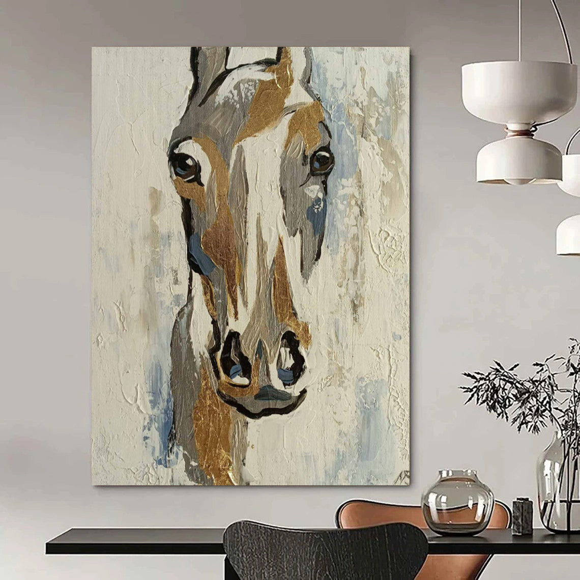 Immense Hand-Painted Abstract Wall Installations for Living Room & Foyer LargeART2186