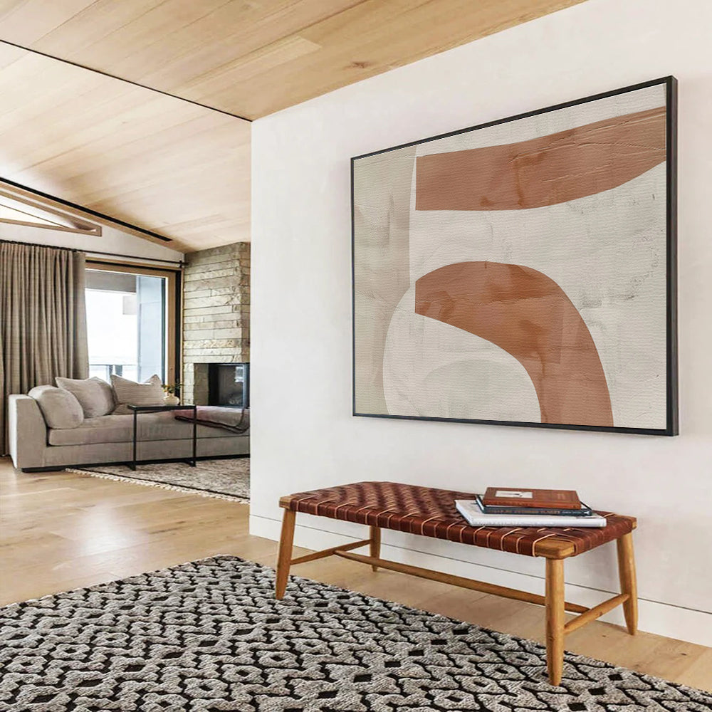 Striking Hand - Painted Textured Abstract Painting for Entryway & Bar DKH588