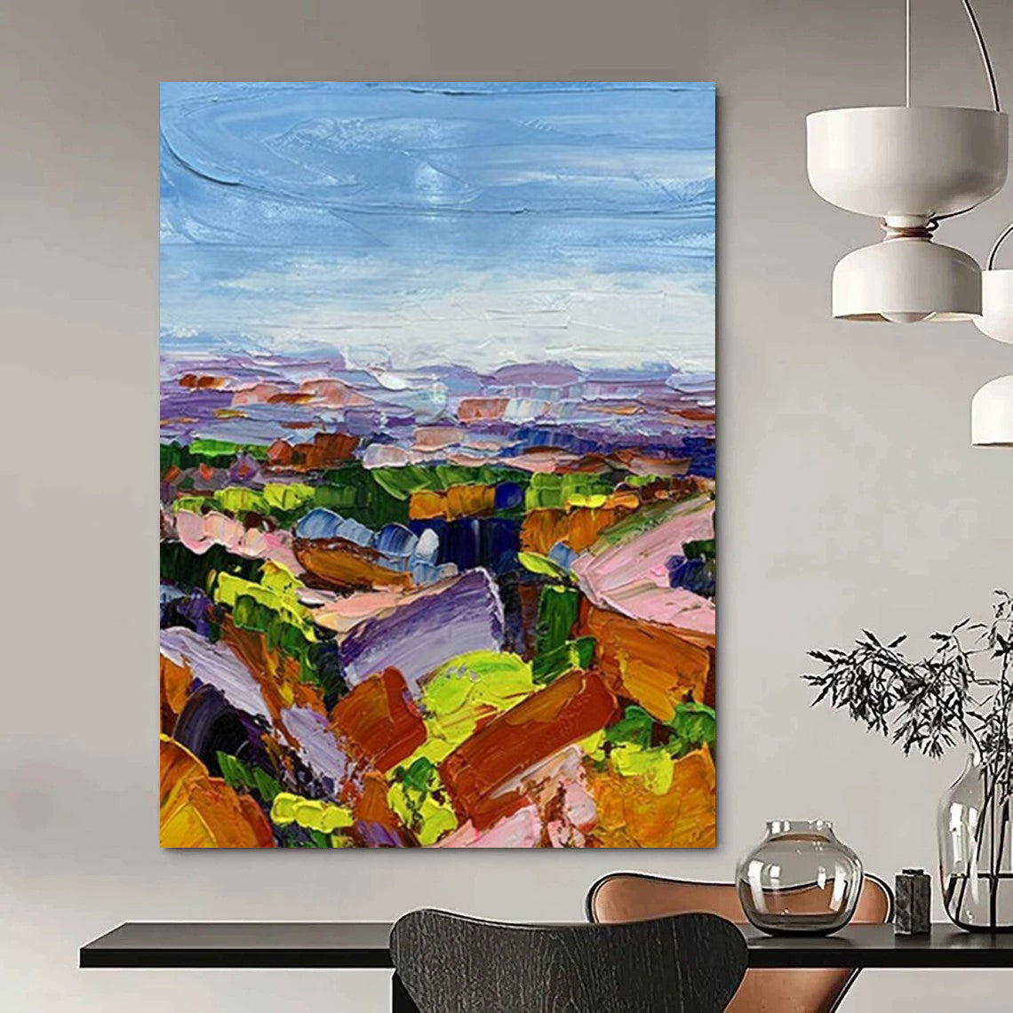Custom Hand-Painted Big-Size Abstract Paintings for Hotel & Entryway DTP276