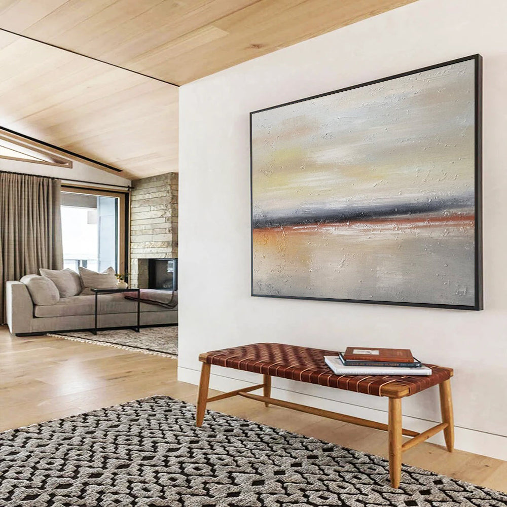 Warm Tones Abstract Landscape - Cozy Living Room Charm DLZ019
