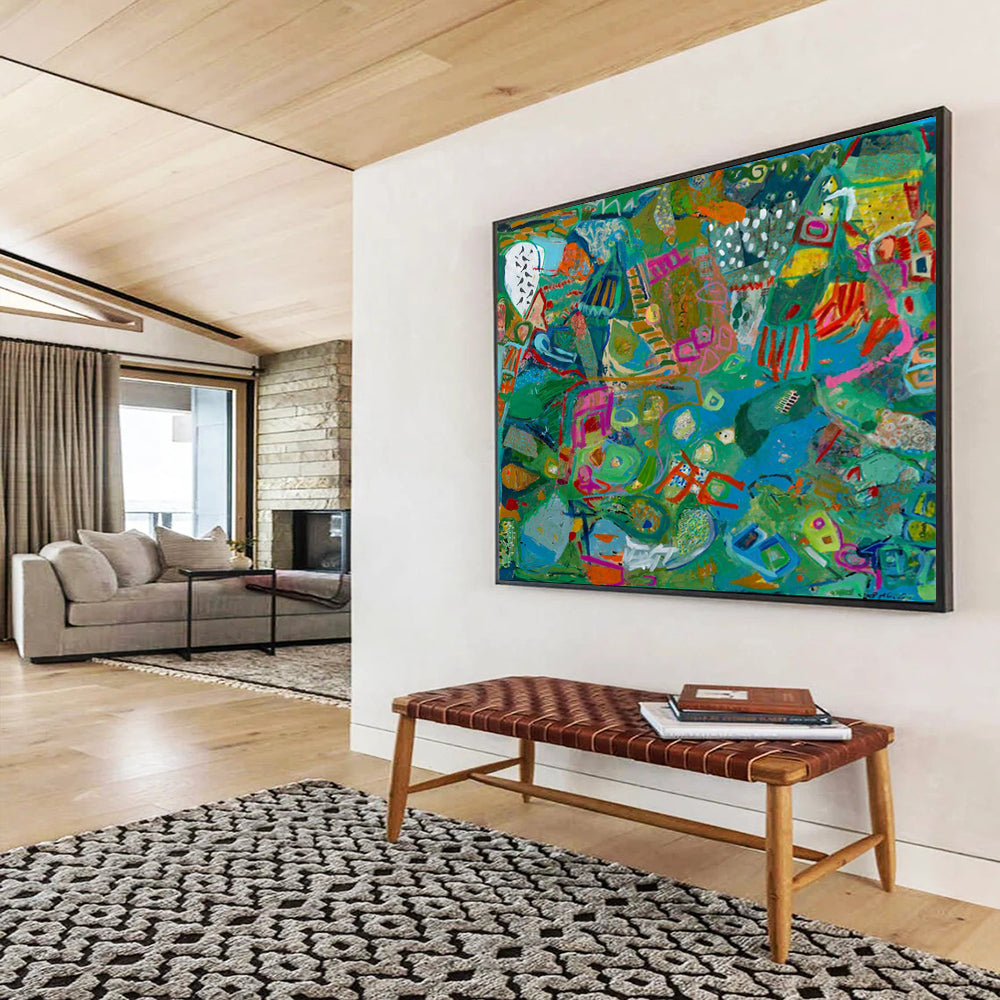 Colorful Abstract Landscape - Vibrant Living Room or Office Art DLZ235