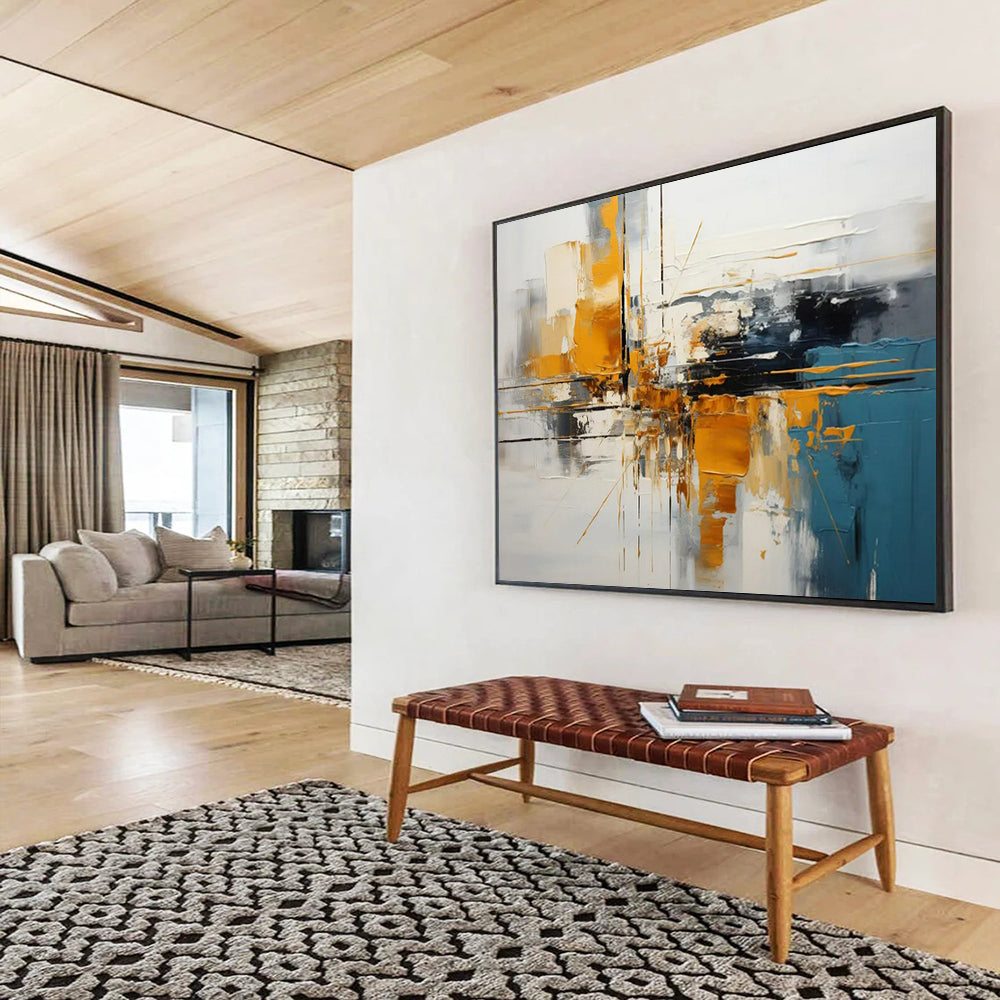 Resplendent Grand - Sized Abstract Painting for Entryway & Hotel LargeART1753