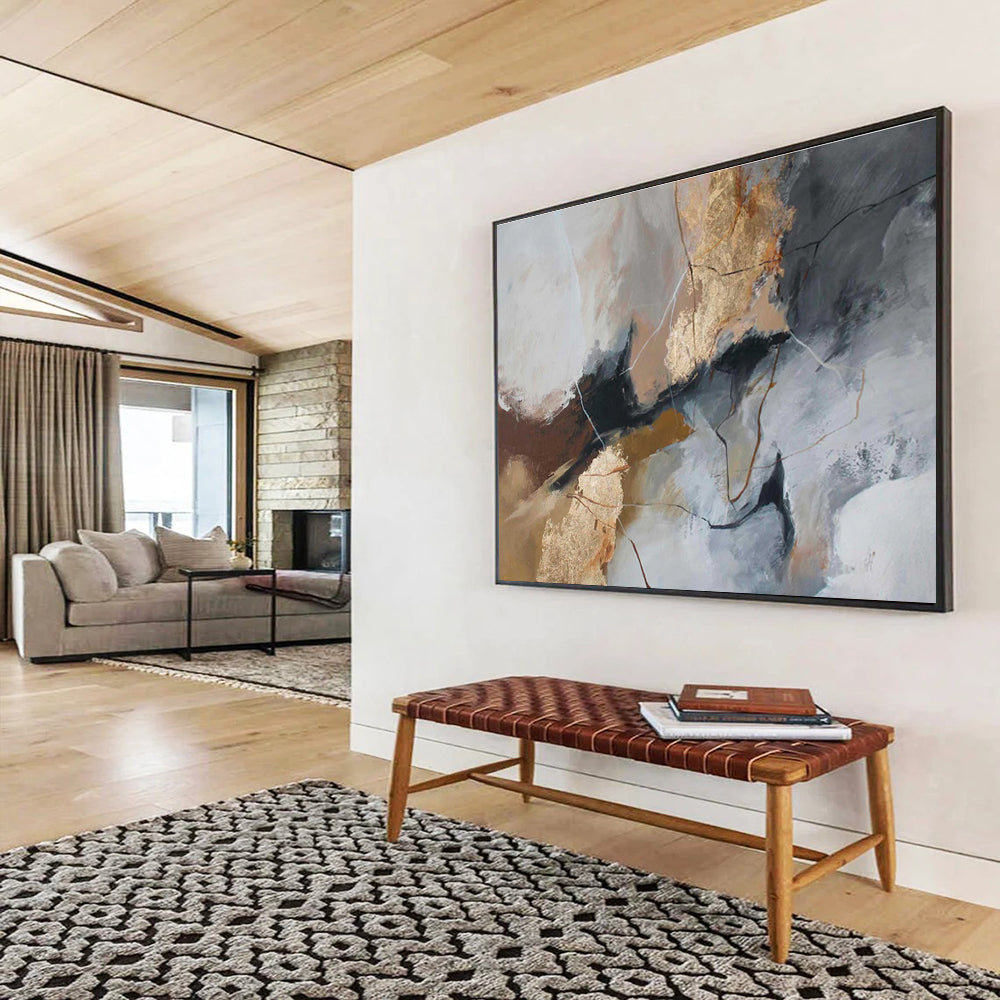 Oversized Textured Abstract Wall Mural for Living Room & Bar DKH518