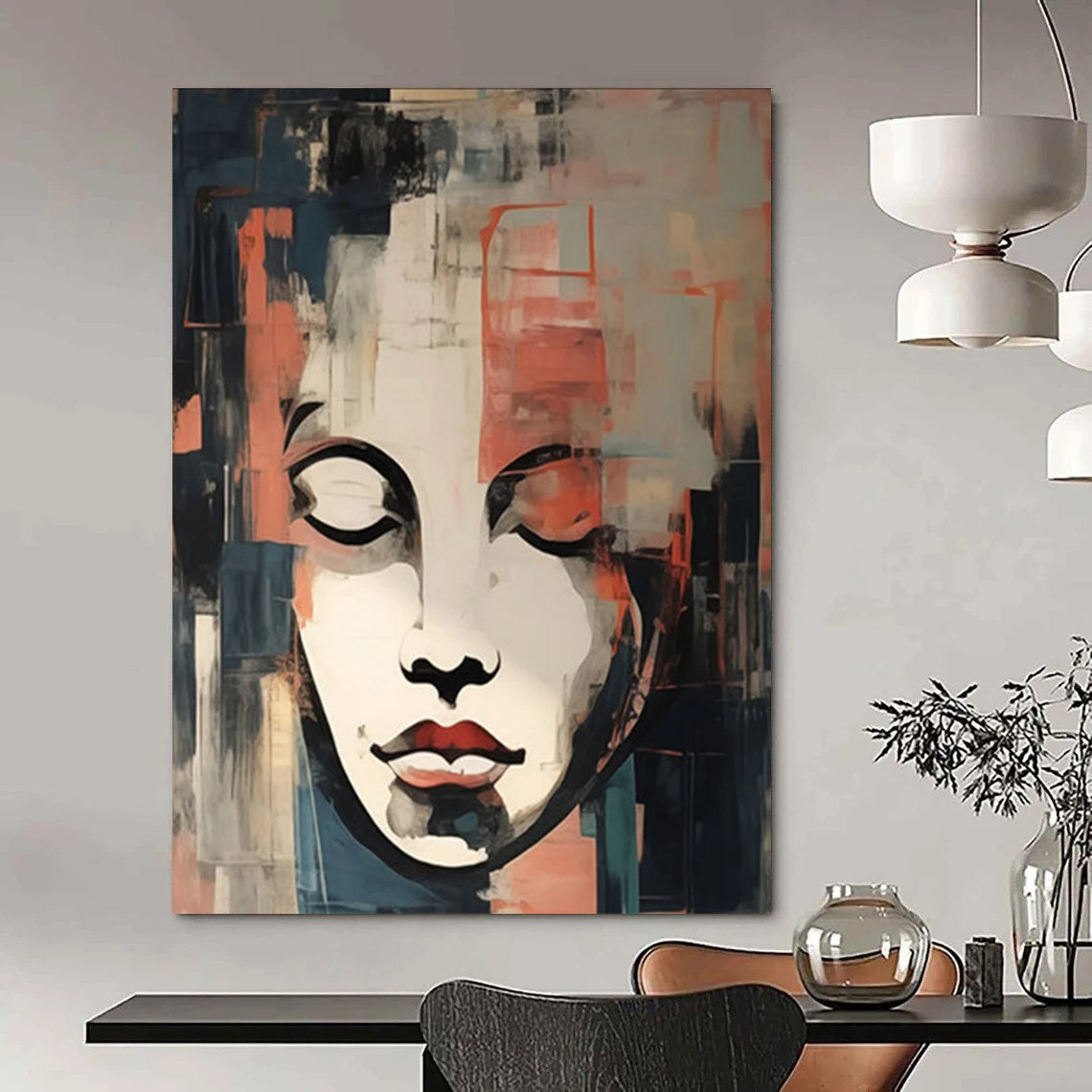 Velvet Petals: Grandiose Hand - Painted Custom Abstract Art for Office and Bar DTP124