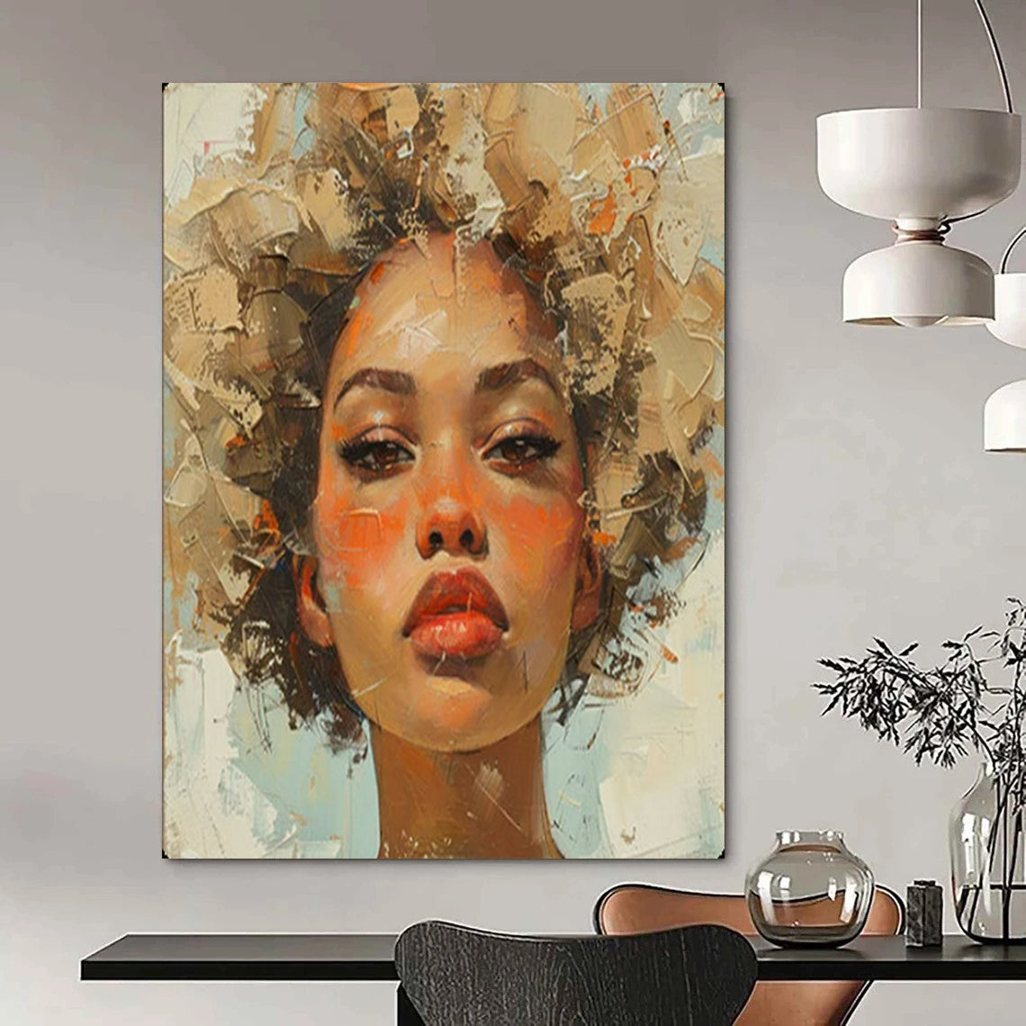 Hand-Painted Textured Wall Decor for Bedroom & Bar LargeART2160