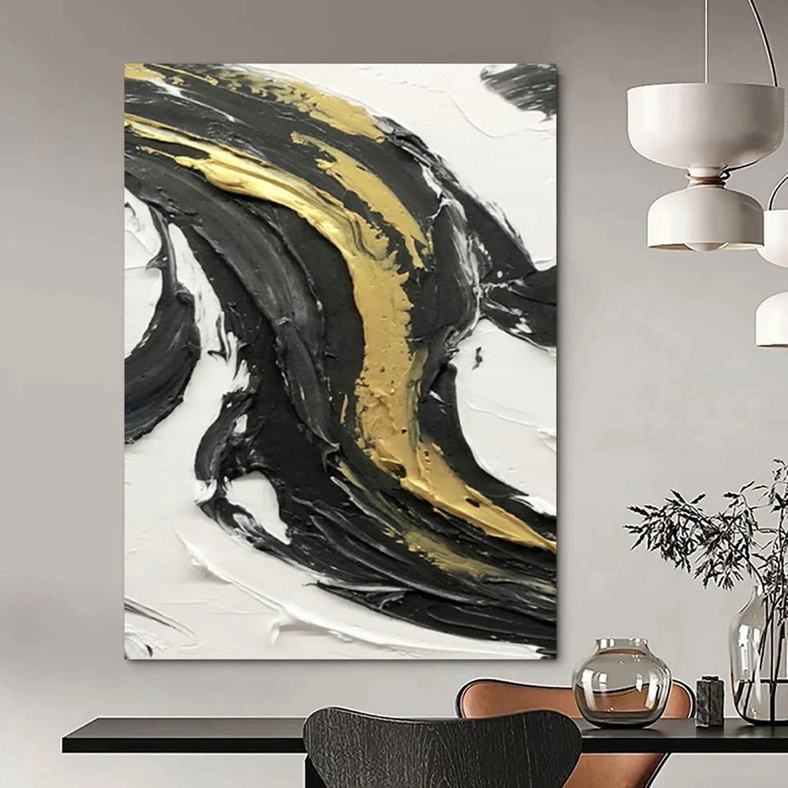Handmade Large-Scale Abstract Paintings for Bedroom & Office DTP379