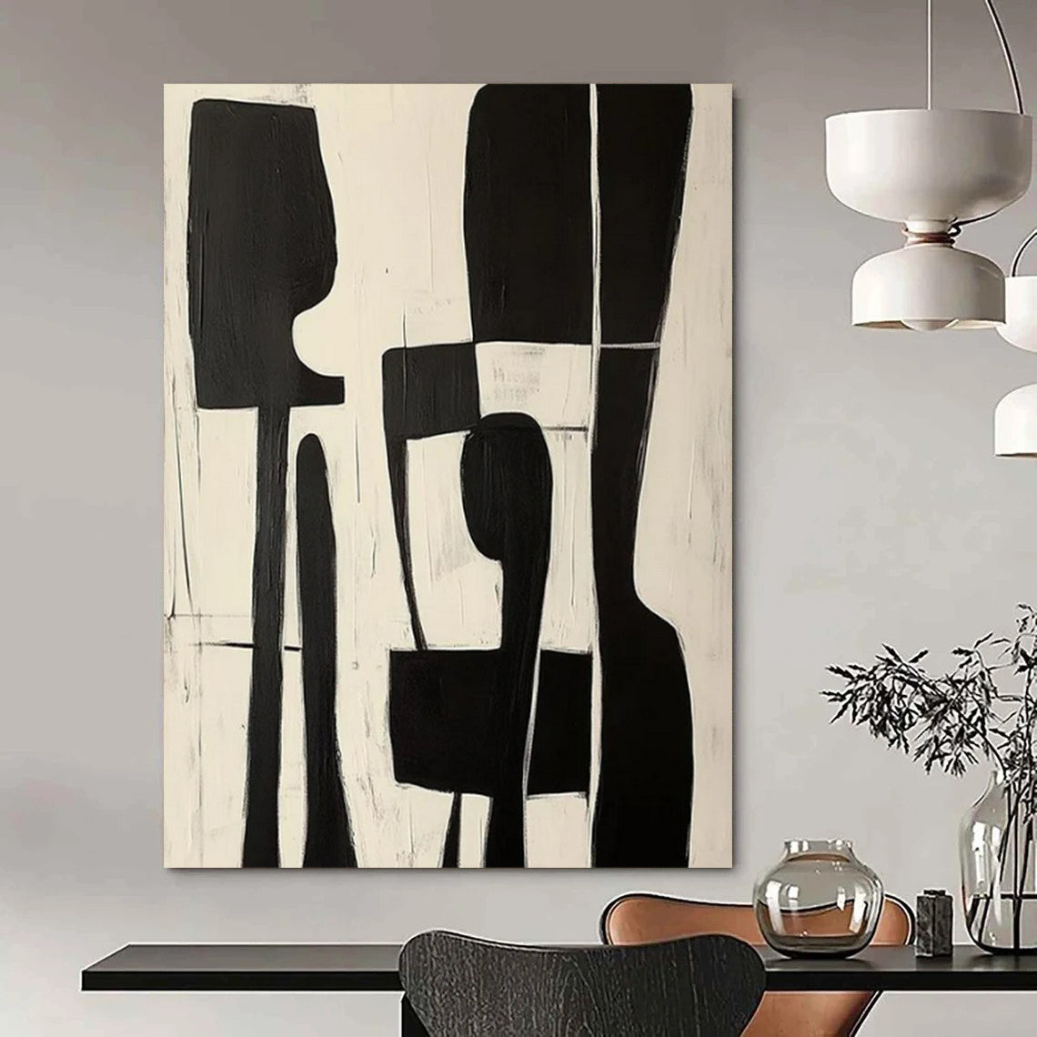 Gigantic-Sized Hand-Painted Abstract Wall Mural for Living Room & Hotel Lobby LargeART2368