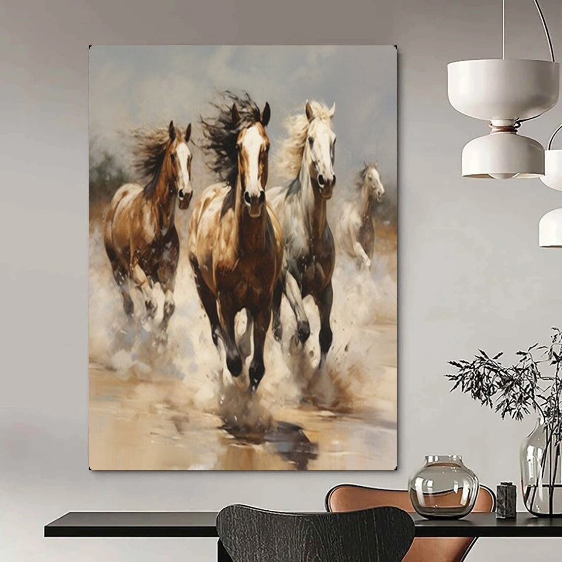 Hand-Painted Large-Scale Textured Abstract Wall Art for Kitchen & Dining Nook LargeART2131