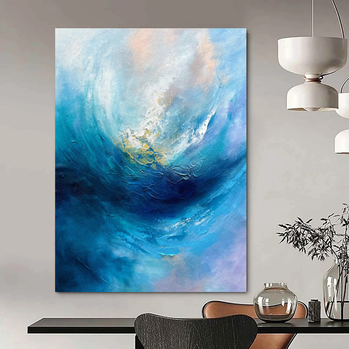 Large-Sized Hand-Painted Abstract Masterpiece for Hotel Suite & Private Lounge LargeART2250