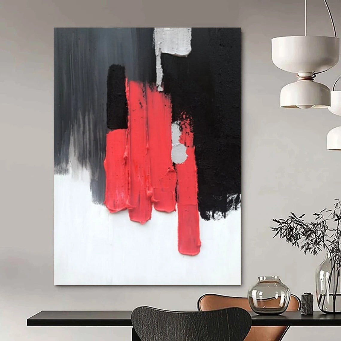 Custom Hand-Painted Abstract Masterpieces for Hotel & Entryway DTP394