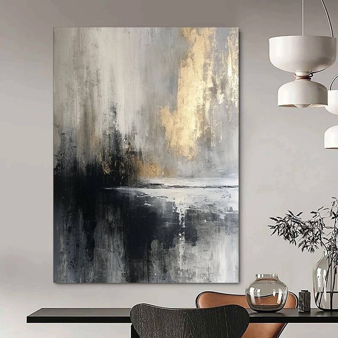 Super - Sized Hand - Painted Textured Custom Abstract Gem for Bedroom and Hotel DTP067