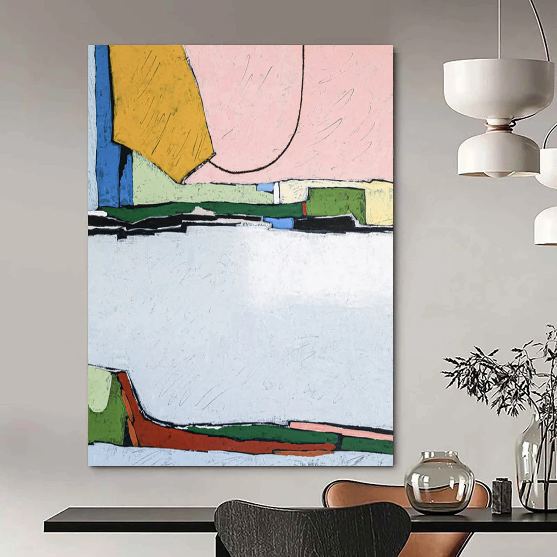 Breathtaking Large-Scale Hand-Painted Abstract Canvas: Transform Your Bedroom & Living Room LargeART2373