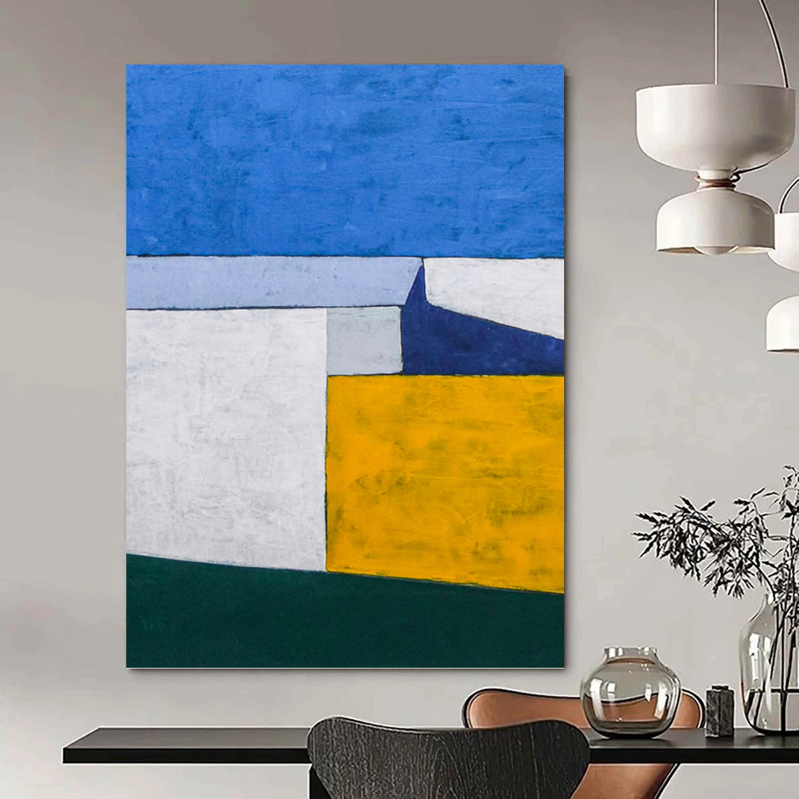 Unique Custom - Painted Textured Canvas Artwork for Living Room & Office DKH1095