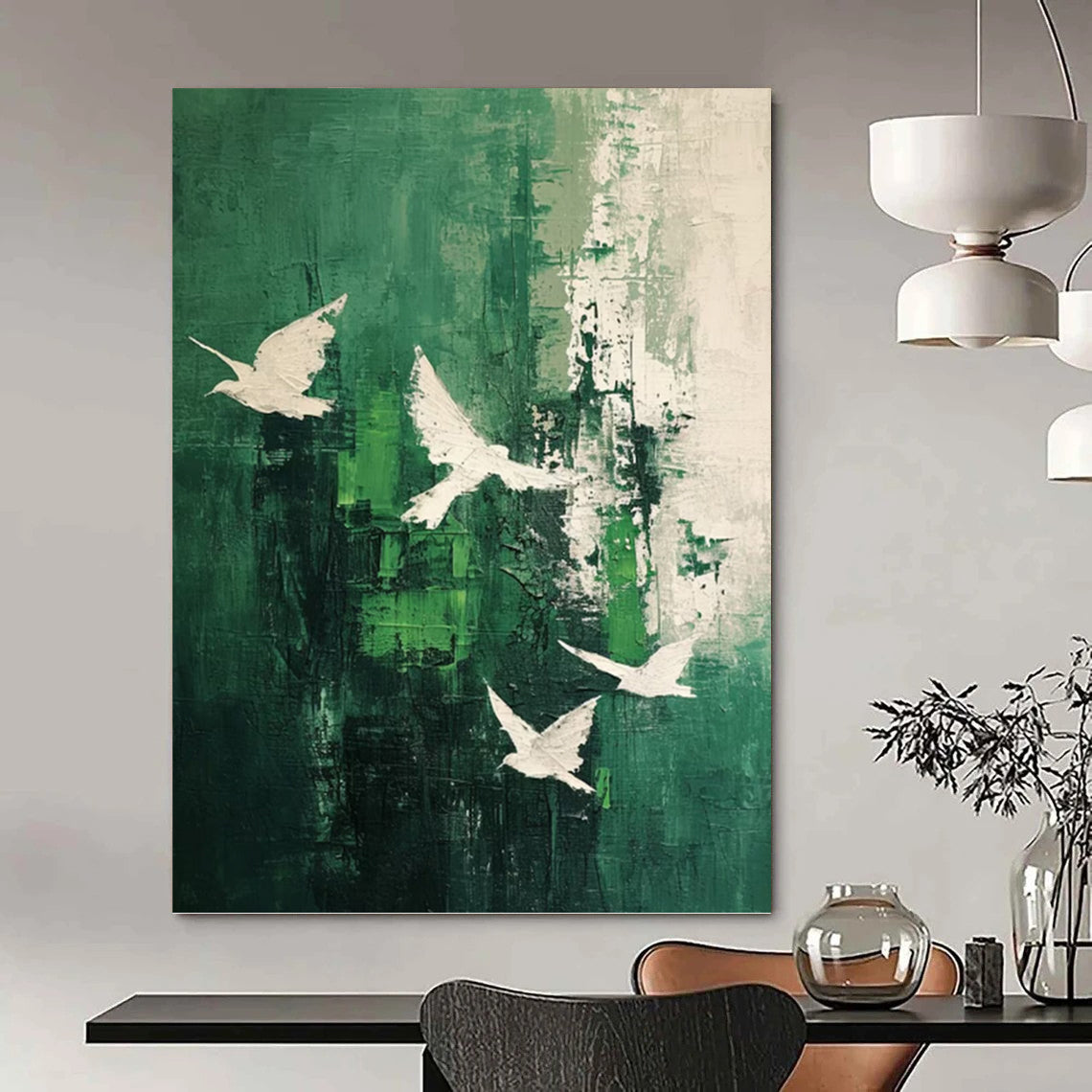 Reflective Hand - Painted Textured Abstract for Office & Dining Room DKH1311