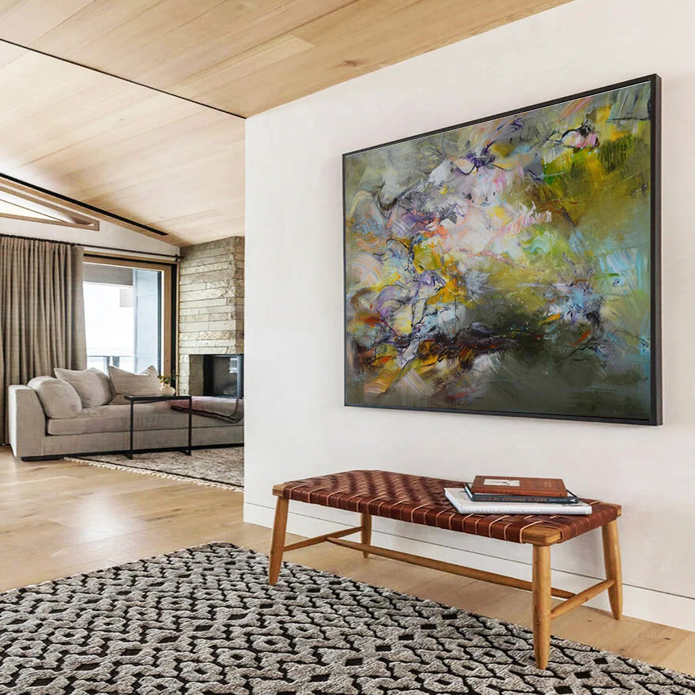 Vast Hand - Painted Textured Abstract Wall Art for Interior Focal Point DKH658