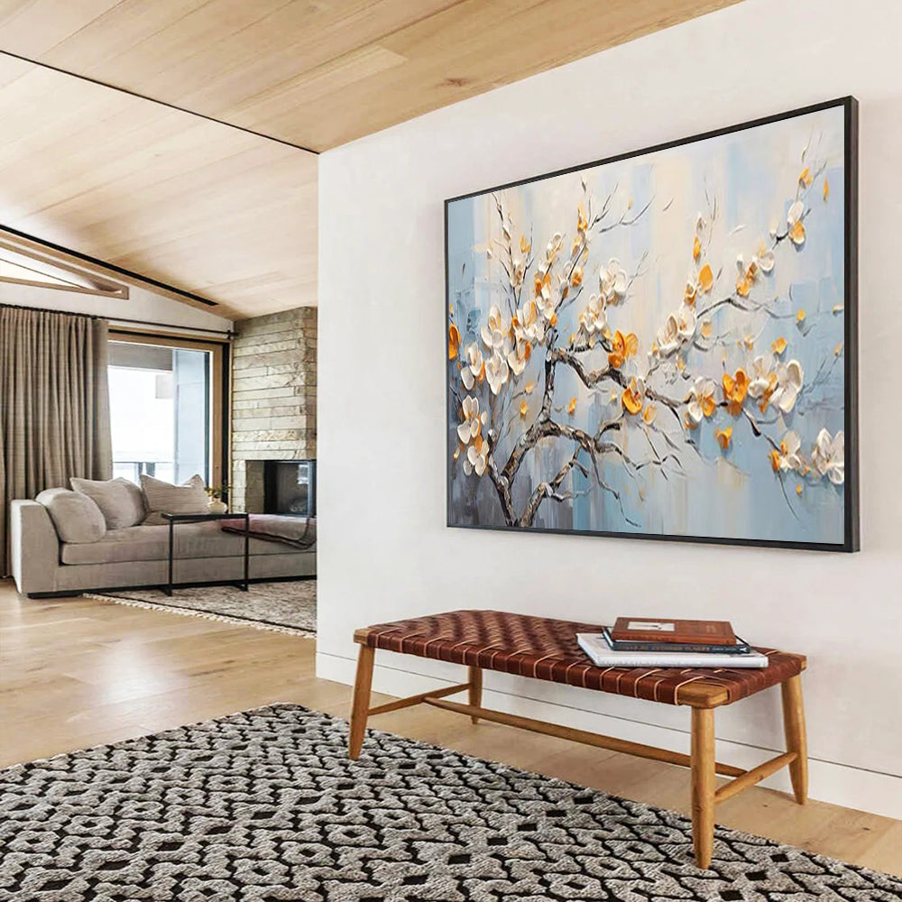 Textured Flowering Tree - Elegant Bedroom or Living Room Decor DLZ202