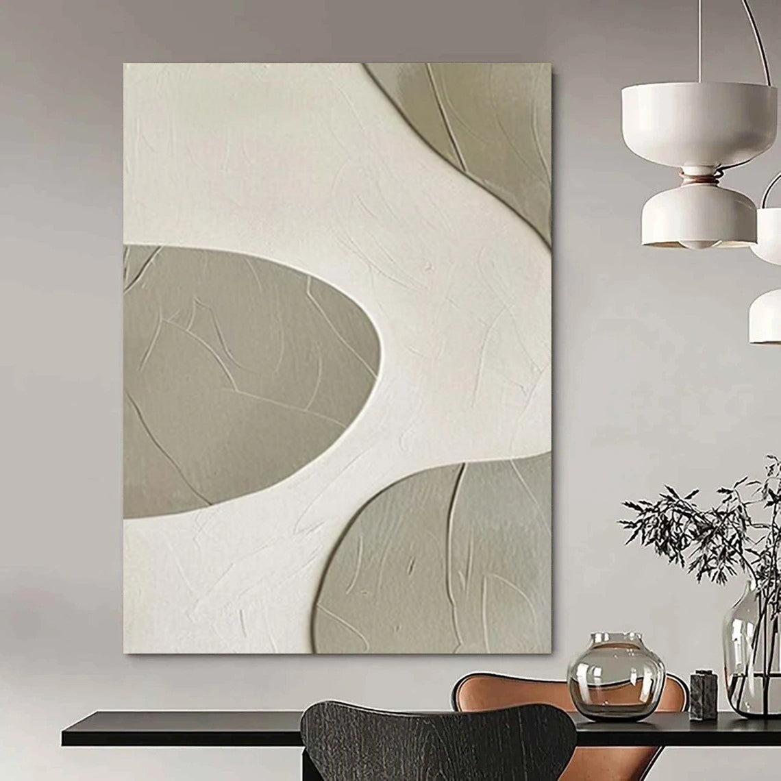 Large-Format-Scale Hand-Painted Abstract Canvases for Bedroom & Hallway LargeART2341