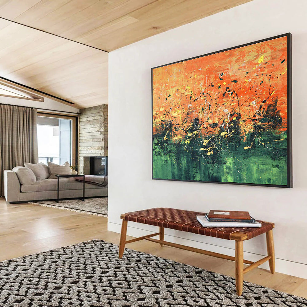 “Sonic Veils” Giant Abstract Wall Decor for Living Room & Hallway DKH345