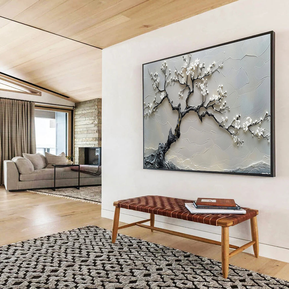 Giant Textured Hand - Painted Abstract Painting for Space Enhancement DKH695