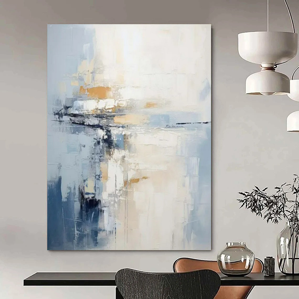 Gigantic-Sized Hand-Painted Abstract Wall Mural for Living Room & Entryway LargeART2339