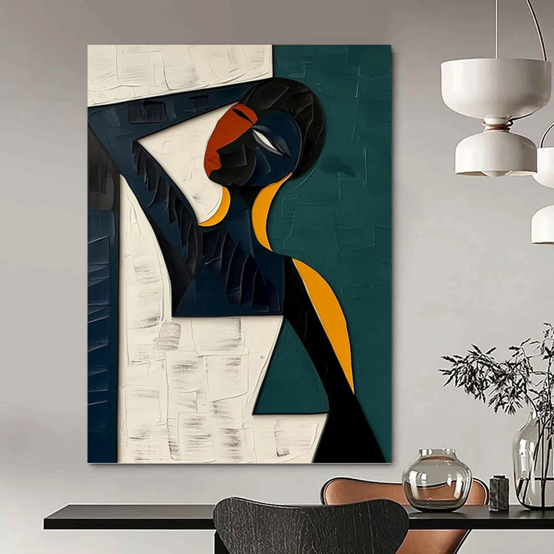 Gigantic Hand - Painted Custom Abstract Painting (with Distinct Textures), Transforming Hallway and Entryway DKH1466