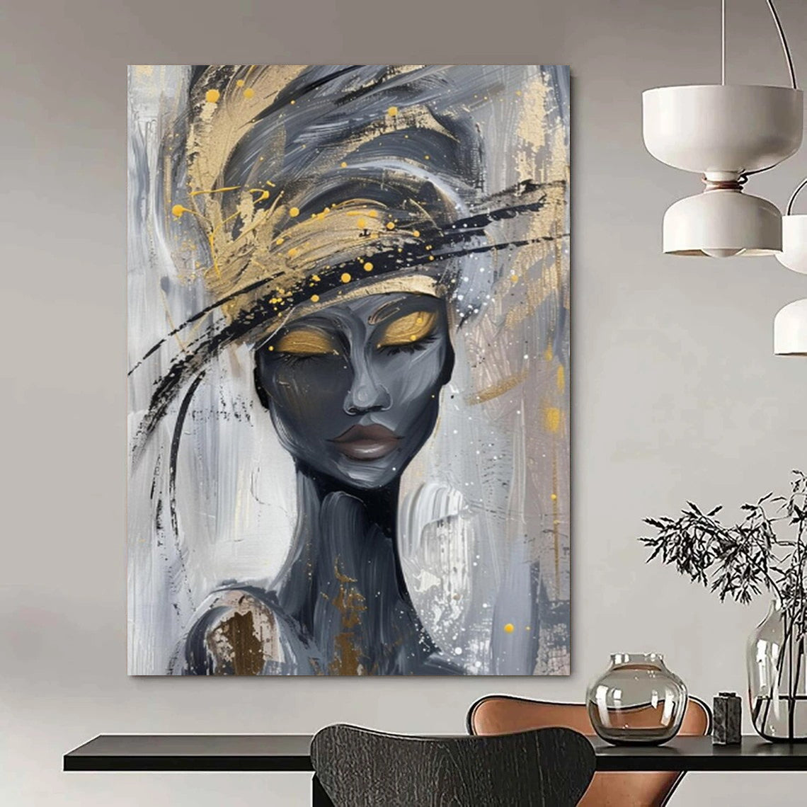 Monumental Hand-Painted Abstract Art for Bedroom & Yoga Room LargeART2197