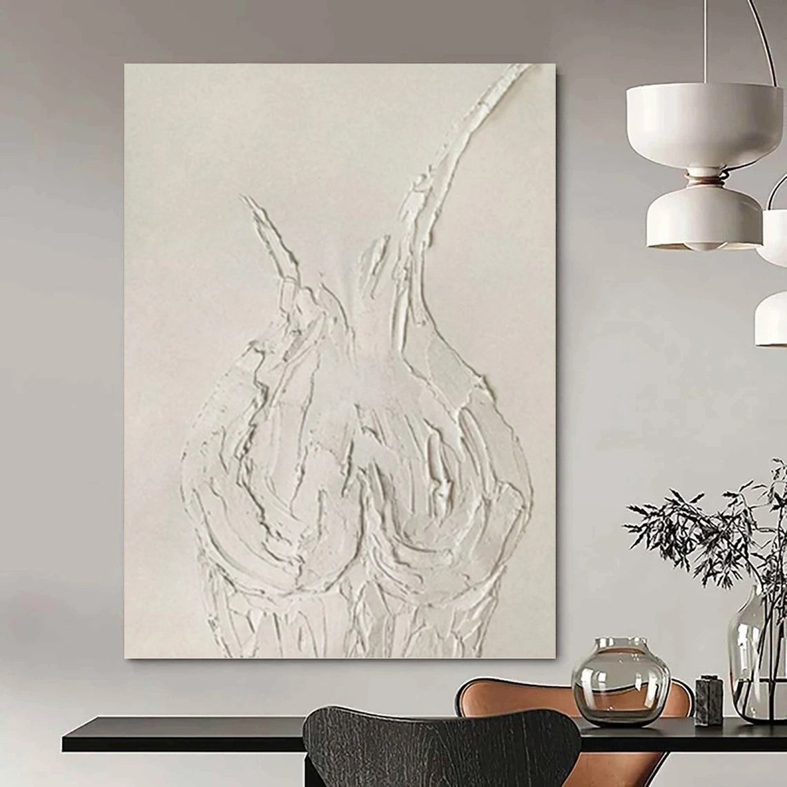 Oversized Custom Textured Hand - Painted Abstract Mural for Hallway & Entryway DKH0990
