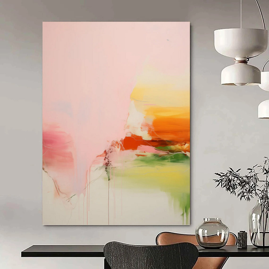 Large Hand - Painted Custom Textured Abstract Artwork for Bar & Hotel Lobby DKH0991