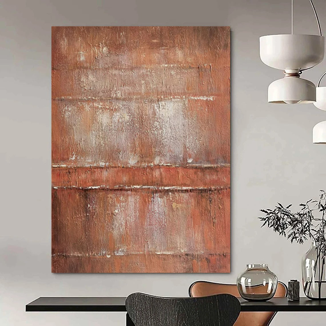 Gigantic-Scale Hand-Painted Abstract Wall Murals for Dining Room & Bar LargeART2303