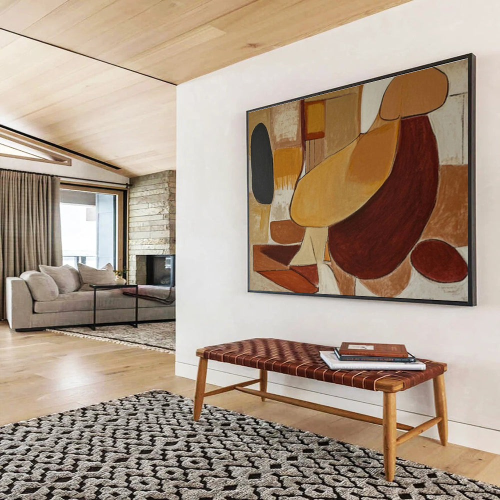 Hand - Painted Large - Scale Abstract Art for Bedroom & Living Room DKH088