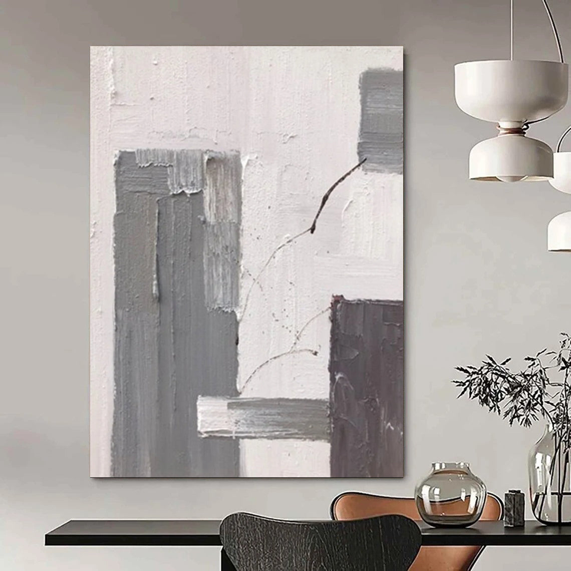 Handmade Big-Size Abstract Art for Living Room & Hallway DTP396