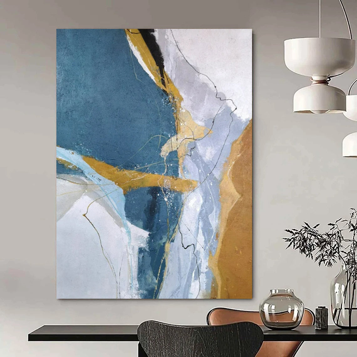 Gigantic-Scale Hand-Painted Abstract Wall Murals for Office & Bar LargeART2332