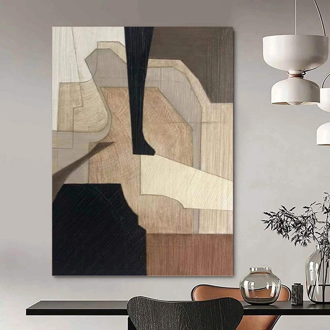 Stunning Large - Format Textured Canvas Abstract for Bedroom & Office DKH1071