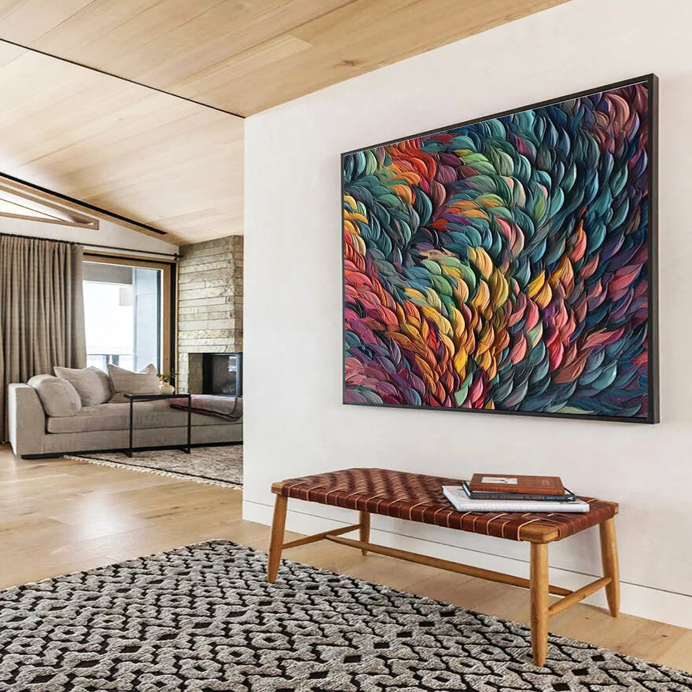 Distinguished Original Grand Textured Hand - Applied Abstract Canvas for Focal Statements DKH857