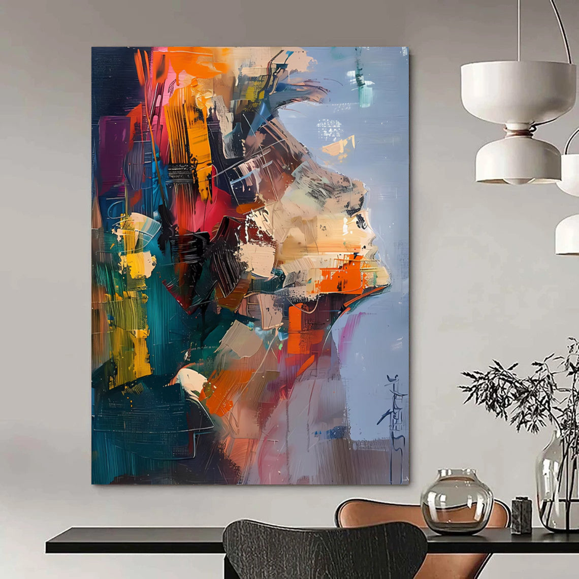 Hand-Painted Large Custom Abstract Creations for Bedroom & Office DTP285