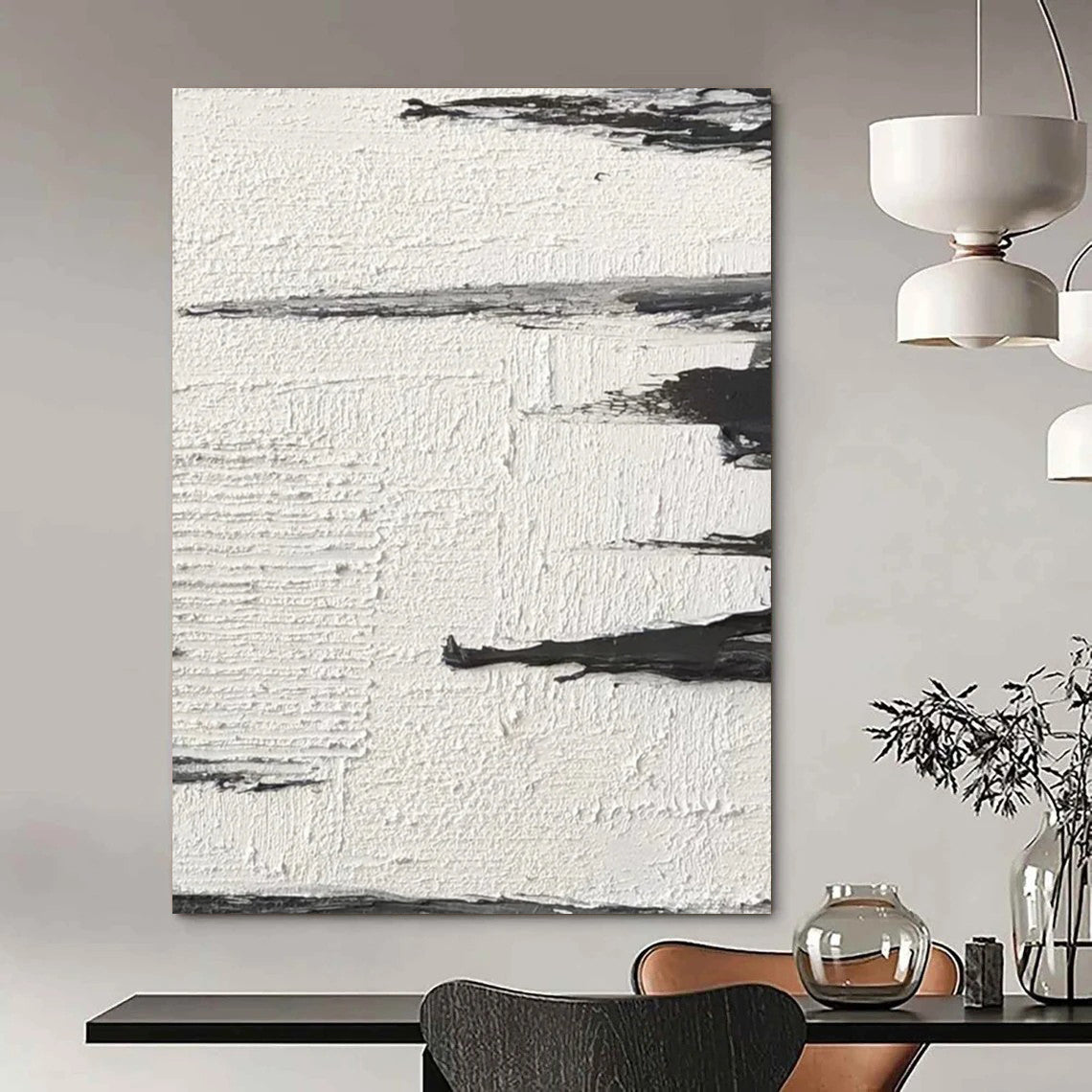Hand-Painted Large Custom Abstract Art for Living Room & Hallway DTP384