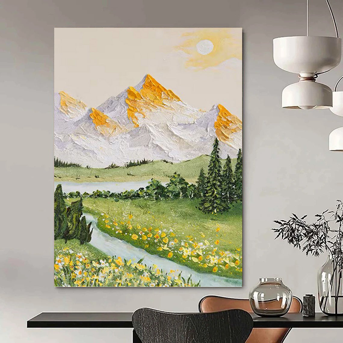 Grand Hand - Crafted Custom Textured Canvas Abstract for Bedroom & Dining Room DKH1037