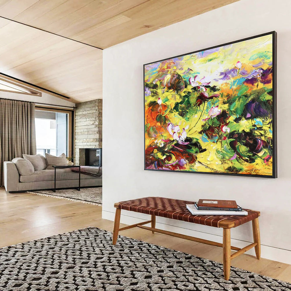 Alluring Hand - Painted Textured Abstract Artwork for Dining Room & Bedroom DKH635