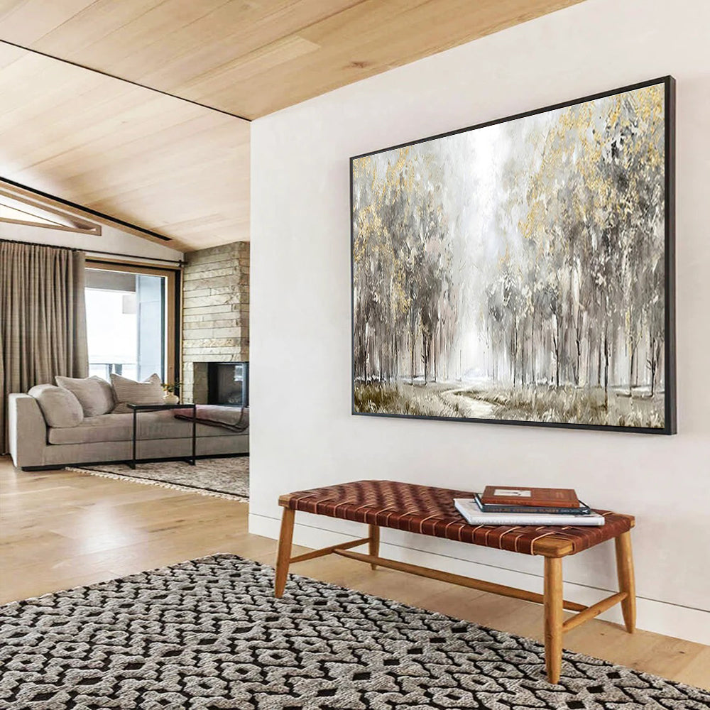 Monumental Textured Hand - Painted Abstract Art for Statement Spaces DKH737