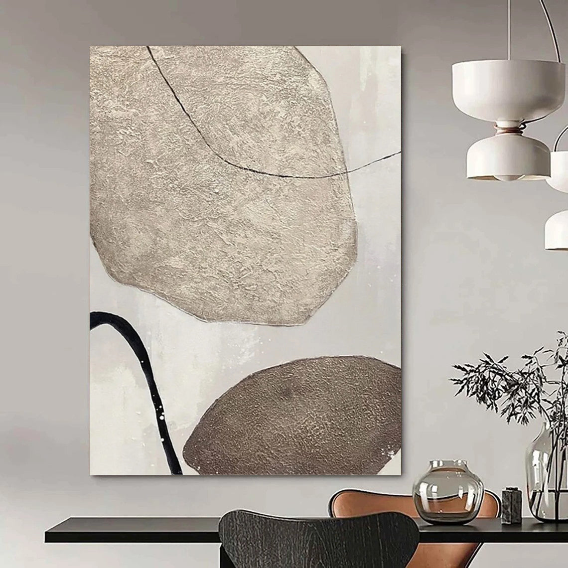 Exclusive Designer - Made Hand - Crafted Textured Canvas Abstract for Hallway & Entryway DKH1121