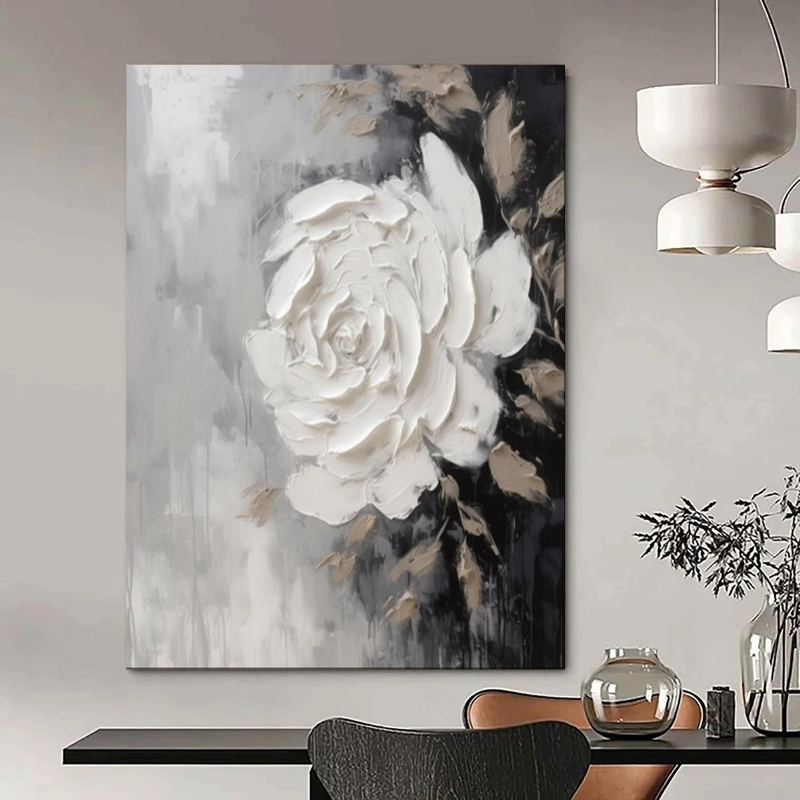 Large-Scale Textured Abstract Wall Art for Bedroom & Spa LargeART2104